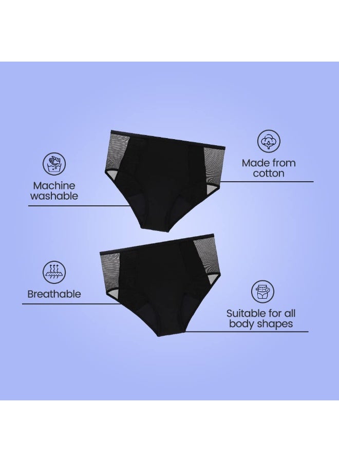 Floren Reusable Period Panty (Black, 2Xtra-Large) | Leakproof & Stain-Free Protection | Wide Coverage | Washable Up to 60 Times | No Pads Needed - Image 2